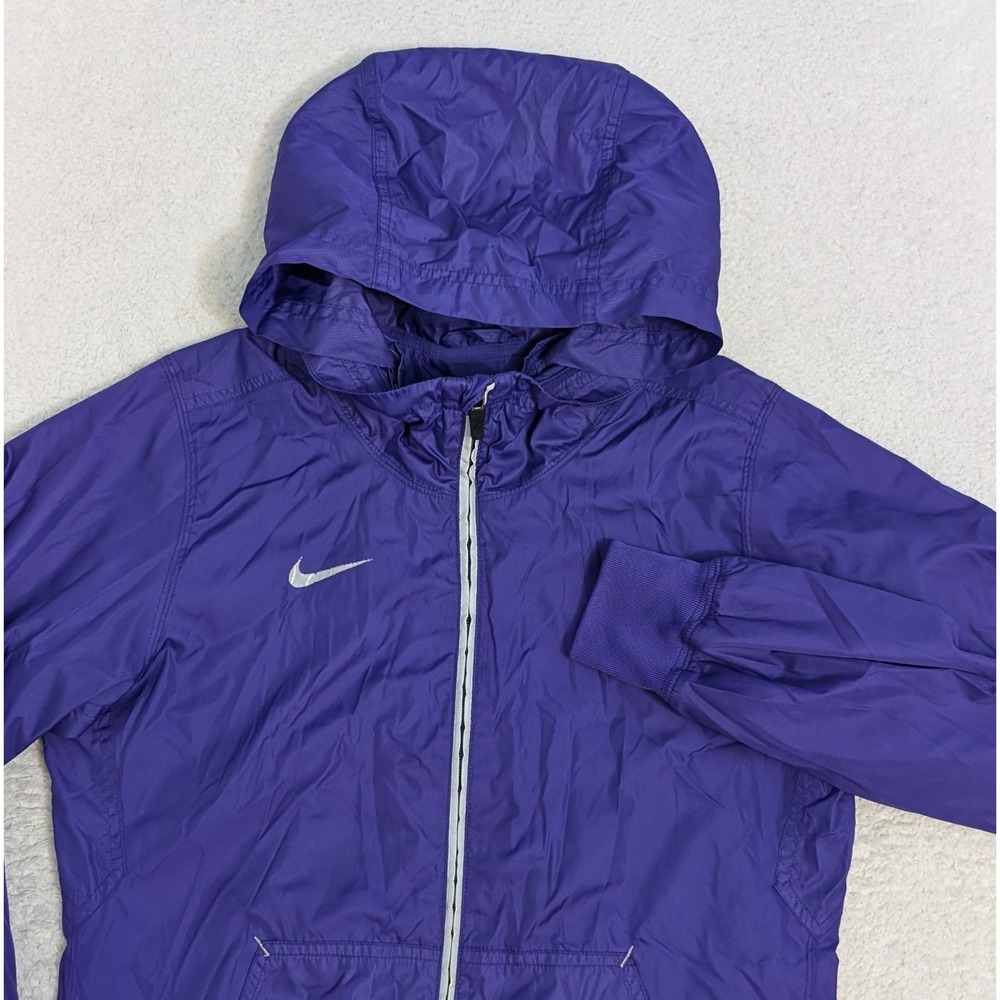 Nike Women's M Purple Therma-Fit Full Zip Tuckable Reflective Hooded Jacket